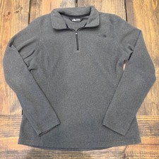 The North Face Womens TKA 100 Glacier Quarter Zip Fleece Pullover Gray Medium