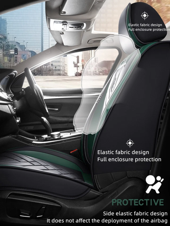 Juego completo de funda de asiento de cuero PU de 5 asientos para Toyota Camry 4Runner 86 Prius Yaris R Foto 2 de 4