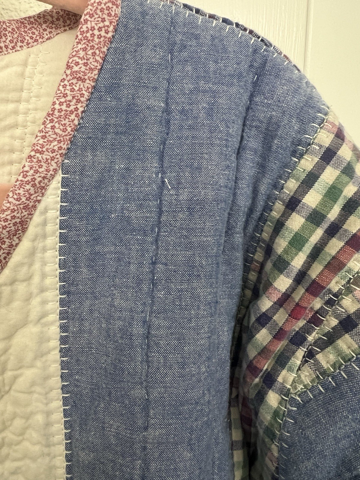 Women's Patchwork Quilted Jacket Multicolor Open … - image 3