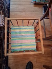Vintage Wooden Playpen For Large Baby Doll 15"x15" NO DOLL Complete