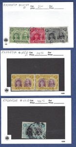 Rhodesia, 1910-1923, Scott # Mint Hinged and Used