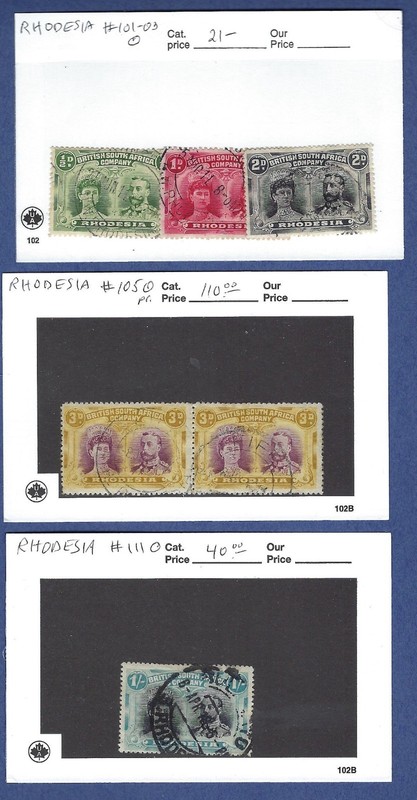 Rhodesia, 1910-1923, Scott # Mint Hinged and Used