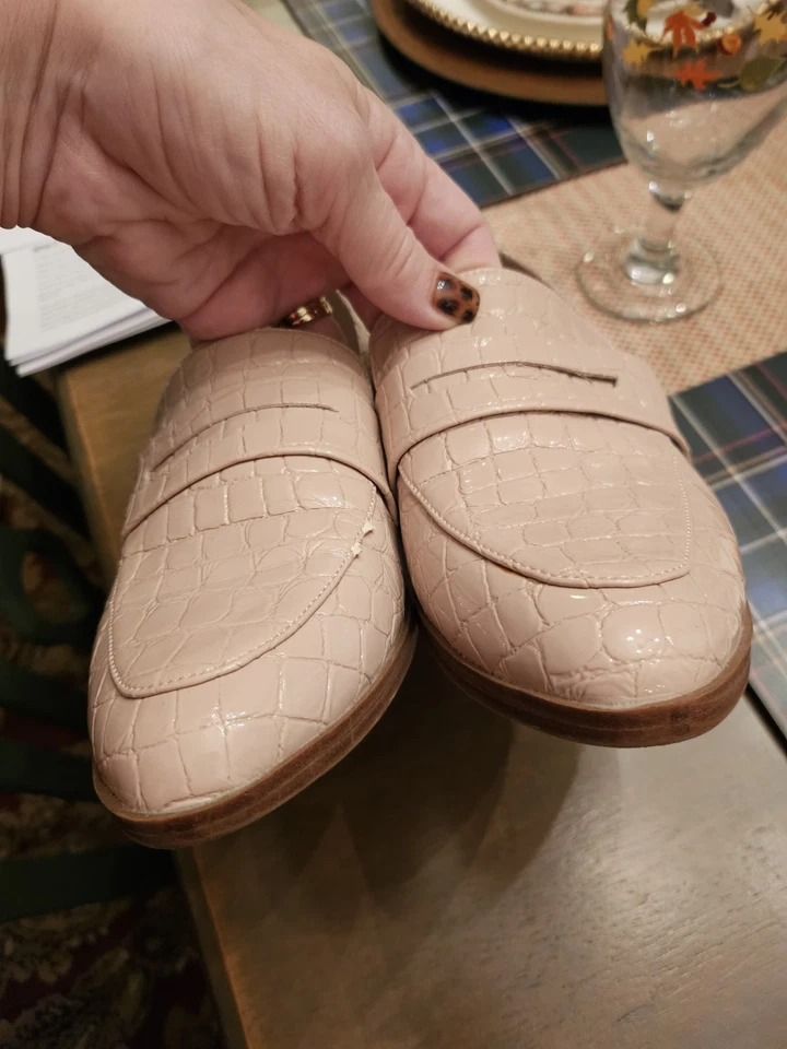 Aldo Blush Pink Alligator Patent Leather Penny Loafer Sz 7.5 - Image 3 of 4