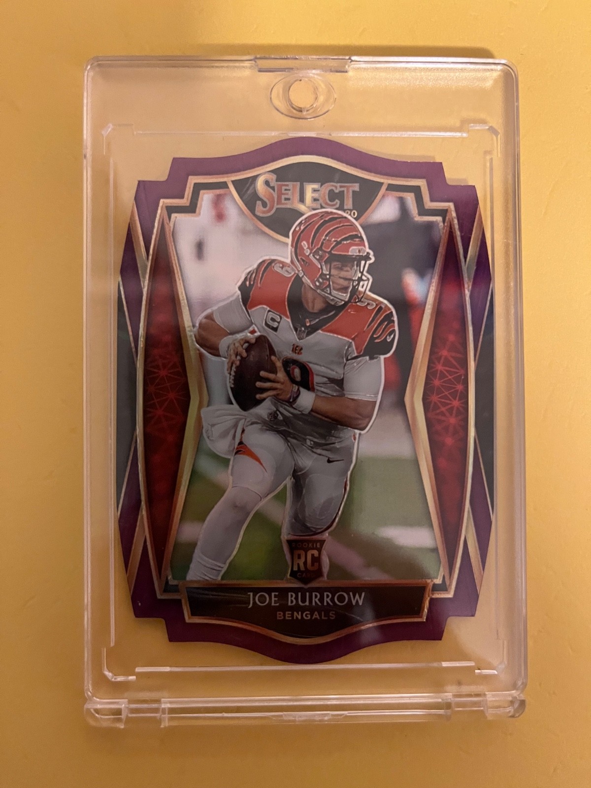 2020 Panini Select Joe Burrow Premier Level Purple Die Cut