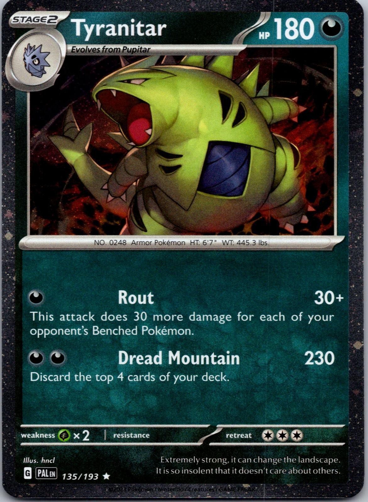 Tyranitar (Cosmo Foil) Holo Paldea Evolved 135/193 NM Pokemon