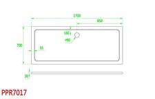 Gel-Coated Stone Resin Shower Tray 30mm Slimline White Gloss - Multiple Sizes