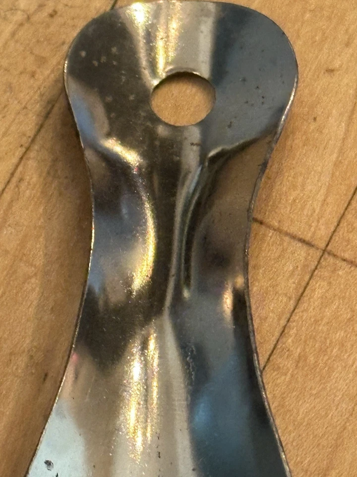 Cuerno de zapato de metal vintage “The Florsheim Shoe” 7,25” largo fácil alcance años 50 raro Foto 4 de 4