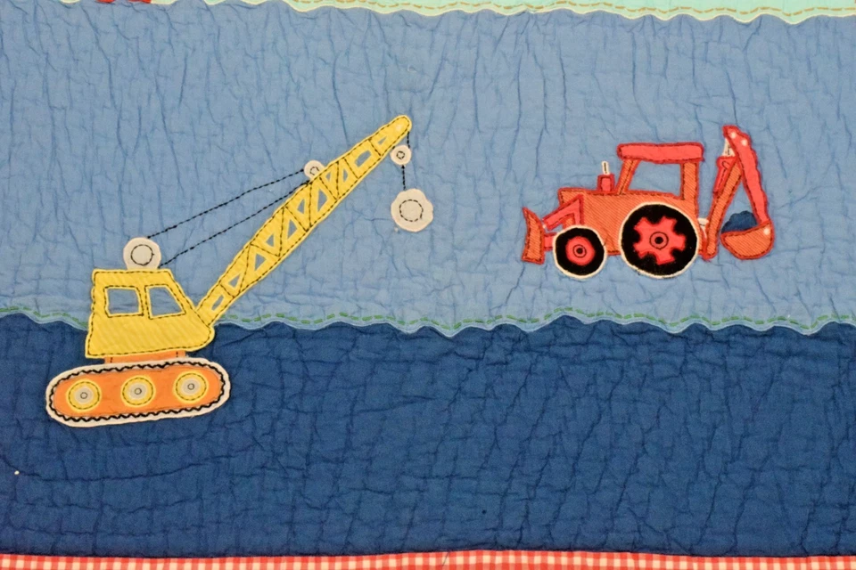 Manta de cuna vintage para niños pequeños pecas años 90 equipo de construcción edredón 49,5X35 pulgadas Foto 2 de 4