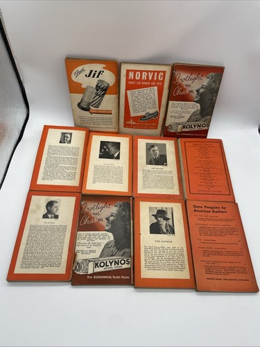 11 PENGUIN Fiction Vintage Orange Stripe Books Paperback Joblot Bundle 40’s&50´s - Picture 3 of 24