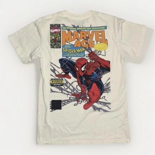 Vintage Marvel Spider-Man T-Shirt White Small 17x25 Comic Book Graphic 90s Style
