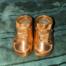 Vintage 1930s Bronze / Copper Baby Toddler Shoes