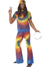 60's 70's Tie Dye Hippie Adult Costume Medium