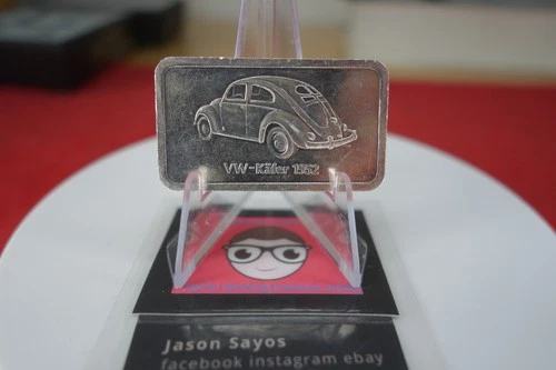 Vintage Limited Edition VW Volkswagen Super Beetle .999 Fine Silver 1 oz Art Bar