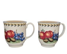Pair Villeroy & Boch FRENCH GARDEN FLEURENCE 4" Grand Jumbo Mugs 14 oz