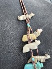 VINTAGE ZUNI NATIVE AMERICAN 3 STRAND FETISH NECKLACE TURQUOISE HEISHI BEADS — photo 6