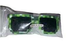 Minecraft Style New Green Pixel Sunglasses 8-Bit Gamer Shades NIP Comic Con Swag
