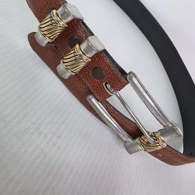 Vintage Vicenza Belt Women Size 30 Brown Italian Calfskin  display picture 2