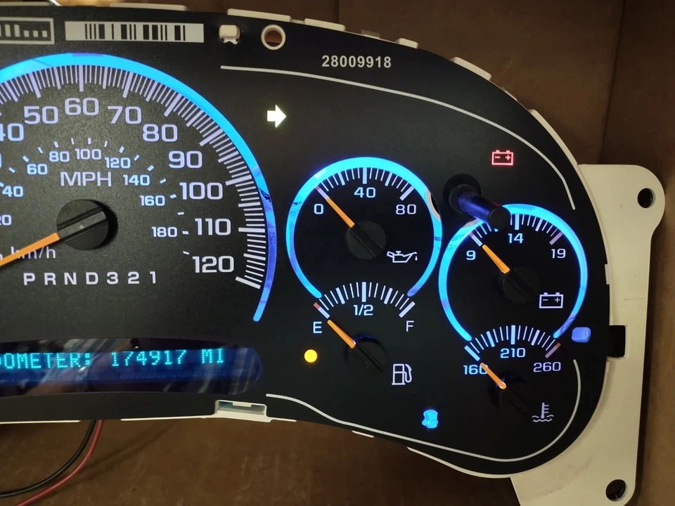 Silverado, Sierra, Tahoe, Suburban, Yukon Gauge Cluster LED azul 175k, 2006 2007 Foto 3 de 4