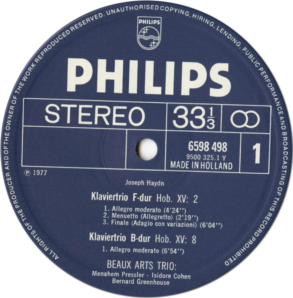 5LP Box HAYDN 14 Piano Trios (Vol.2) BEAUX ARTS TRIO Philips 6747414 NM 1974 Rec - Image 3 of 3