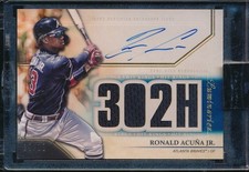 2020 Topps Luminaries Ronald Acuna Jr Hit Kings Game Used Jersey Patch Auto /10