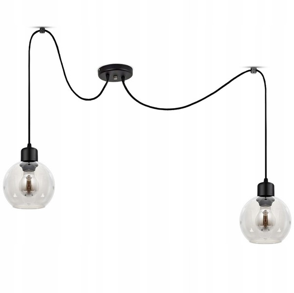 Luxolar Pendelleuchte 2 Flammig Spider Schwarz, Led Deckenleuchte E27 60W-image