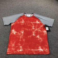 Spyder Rash Guard Shirt Mens Large Red Tie Dye UPF 30 Swim Quick Dry Surf