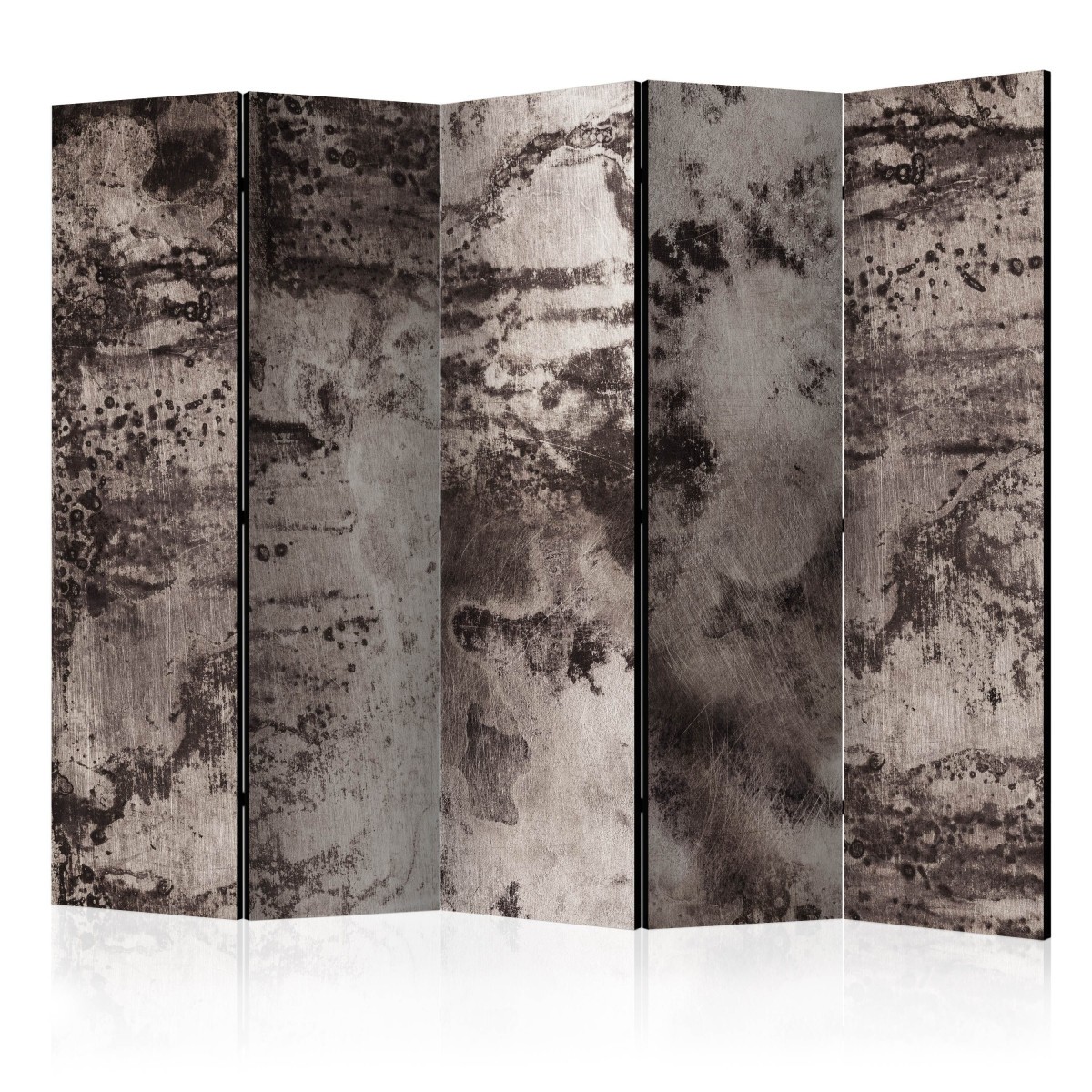 Paravent 5 volets Old Metal cloison amovible XXL 172x225 cm gris anthracite
