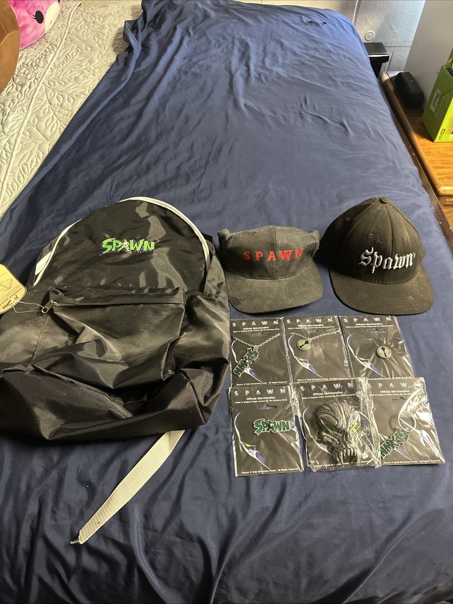 1997 spawn movie promo belt buckle hat backpack chain grail lot