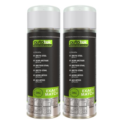 Autotek schnelltrocknender hochdeckender Sprühlack Citroen Arctic Steel 300 ml x2