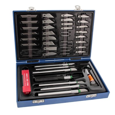   Deluxe Cutting Knife SET with Case Similar to Exacto - 56 Piece Precision H...
