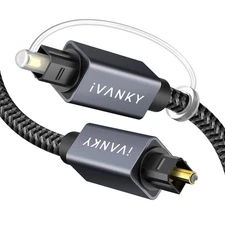 IVANKY Optical Audio Cable 10ft/3M Long Digital 10ft, Grey 
