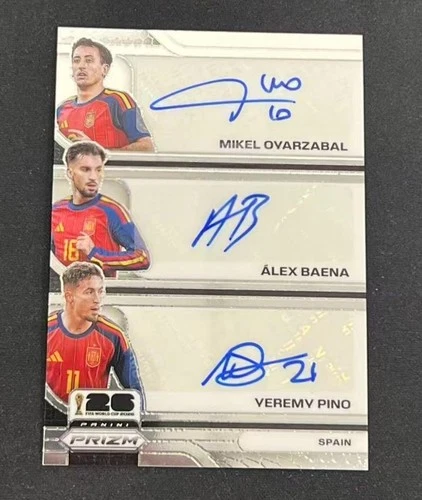 2026 Prizm FIFA World Cup Alex Baena/Mikel Oyarzabal/Yeremy Pino Trio Auto Spain