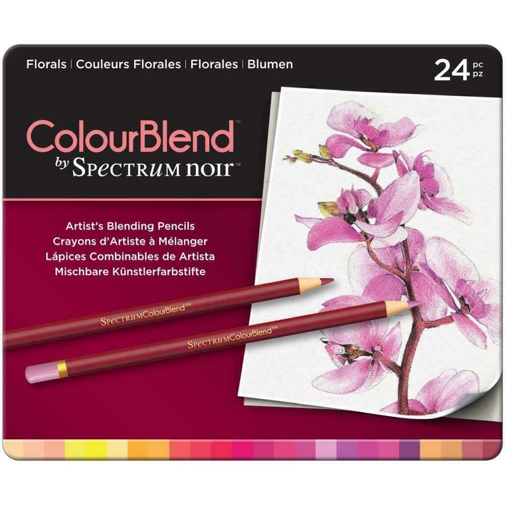 Spectrum Noir ColourBlend Premium Blendable Artists Pencils, Florals, 24 Pcs NEW