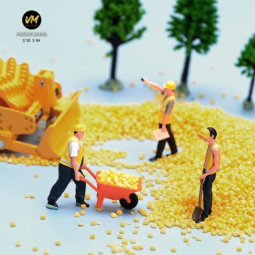 6PCS 1/50 1/64 Construction Worker Scene Prop Doll For Engineering Vehicle Model - Picture 8 of 42