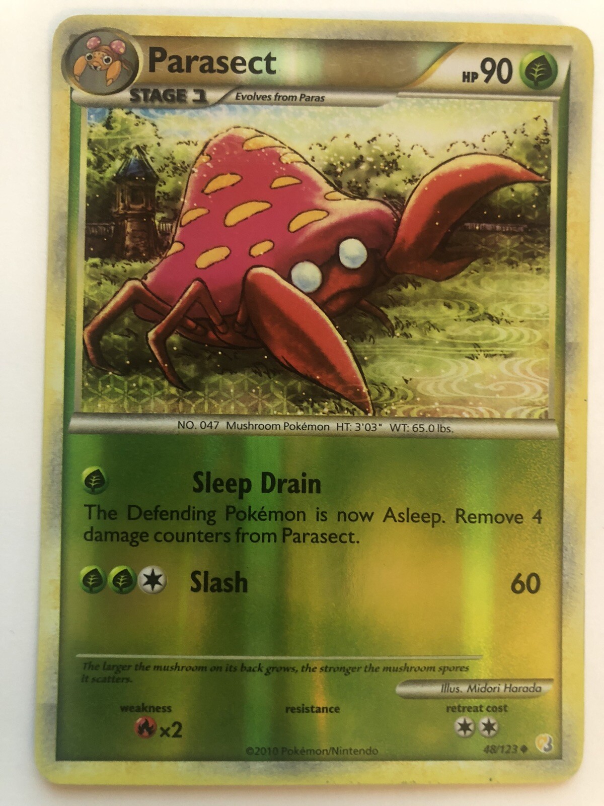 Parasect -48/122 - HS HeartGold SoulSilver - Reverse Holo. LP