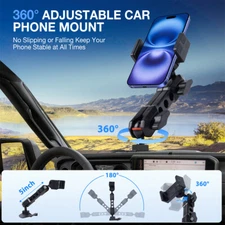 Multi-Function Phone Mount Cup Holder Stand Bracket For Jeep Wrangler JL 2018+