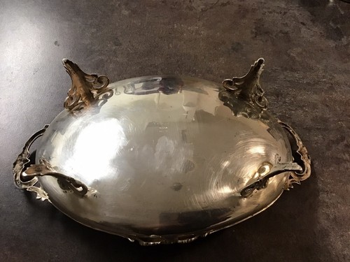 Antique Solid Sterling Silver Hand Made German Ornate footed Central piece,266G - Picture 5 of 8
