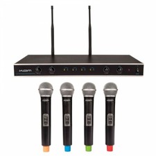 Kam Quartet Eco Wireless Microphone System 4 Handheld Mics & Receiver Karaoke Dj