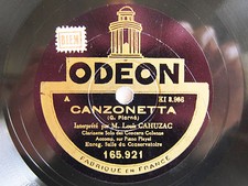 78rpm LOUIS CAHUZAC Clarinet - PIERNE Canzonetta + LACOME Rigaudon - RARE ODEON