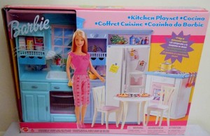 barbie kitchen playset with doll