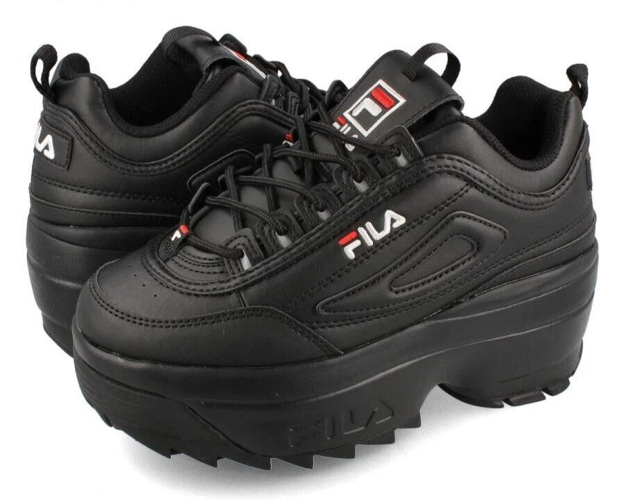 FILA Disruptor 2 Wedge Shoes Sneaker Black Unisex F042530 US Size 6.5 - 8.0