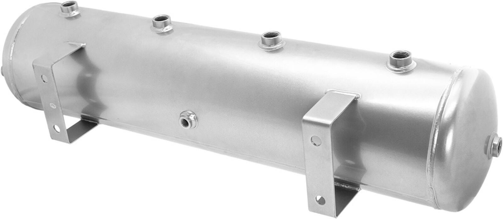 5 GALLON 9 PORTS STEEL AIR TANK FOR SUSPENSION/BAGS/TRAIN HORN SILVER