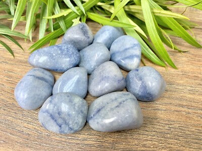 1/2 lb Blue Quartz Tumbled Stones Crystal Therapy Gemstone Specimen Crown Chakra