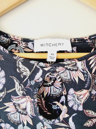 WITCHERY Floral Jersey Keyhole Long Sleeve Blouse Top SIZE XS 8 - Picture 4 of 8