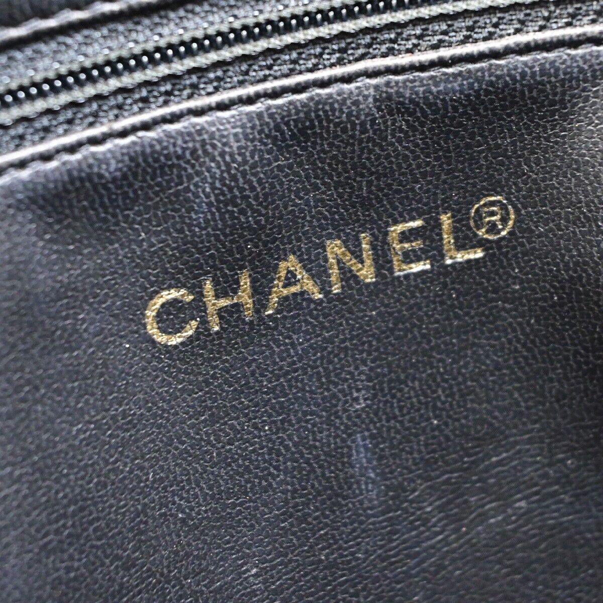 CHANEL Triple CC Logo Chain Shoulder Tote Bag Caviar Leather CHANEL Triple CC Logo Chain Shoulder Tote Bag Caviar Leather