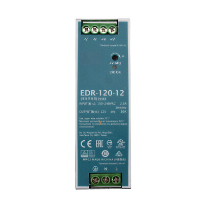 DIN Rail Switching Power Supply EDR-120-12 for MeanWell 12V 10A 120W