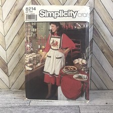 Vtg Simplicity Pattern 8214 1987 Christmas Table, accessories tote bag Apron