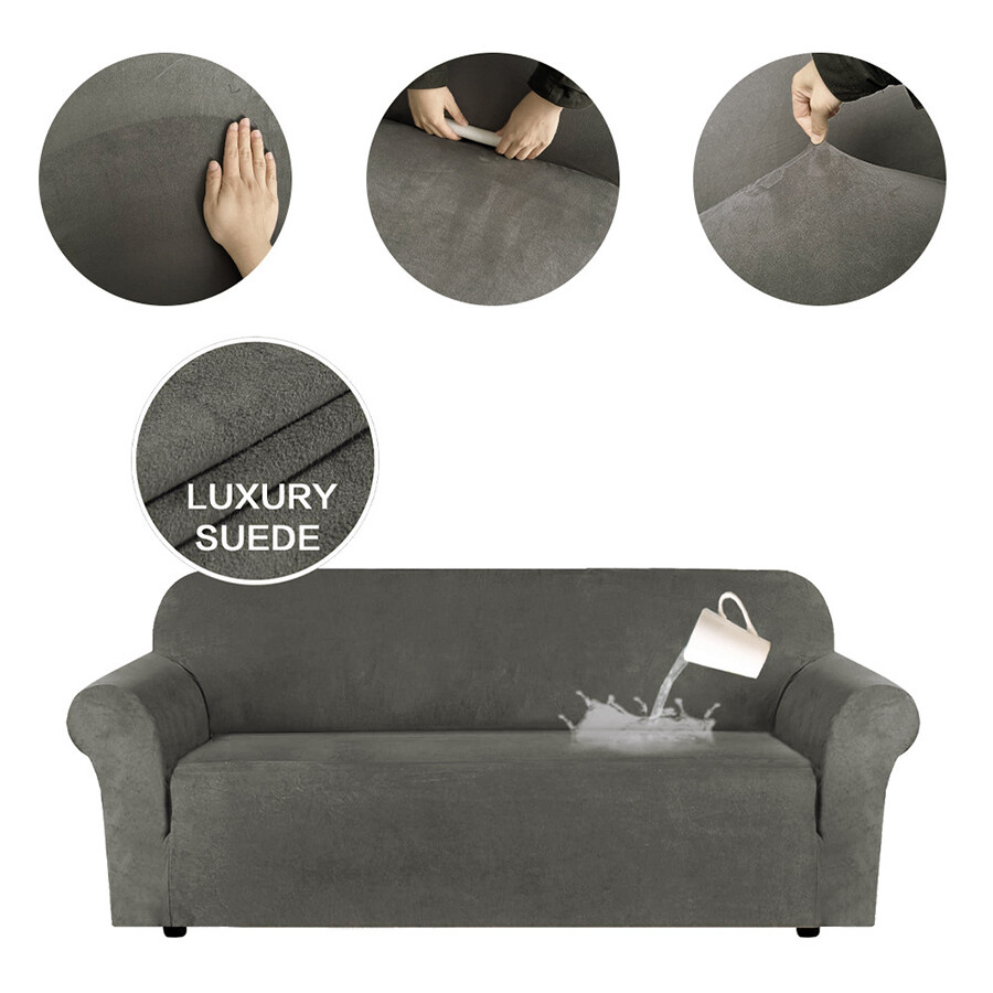 Suede Sofa Covers Couch Covers Slip Covers Water Repellent Stretch 2,3