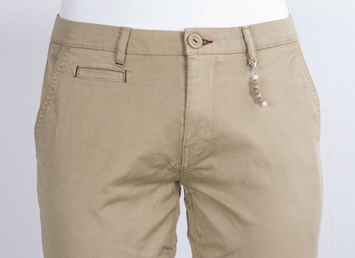PANTALONE MARKUP COTONE RASATO STRETCH CORDA SCURO SLIM FIT CON TASCHINO - Foto 2 di 8