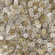 6mm Flat Sequins Beige Ombre Opaque White Duo Reversible Medium Hole Made in USA